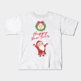 Merry Christmas With Santa Clous Happy New Year Kids T-Shirt